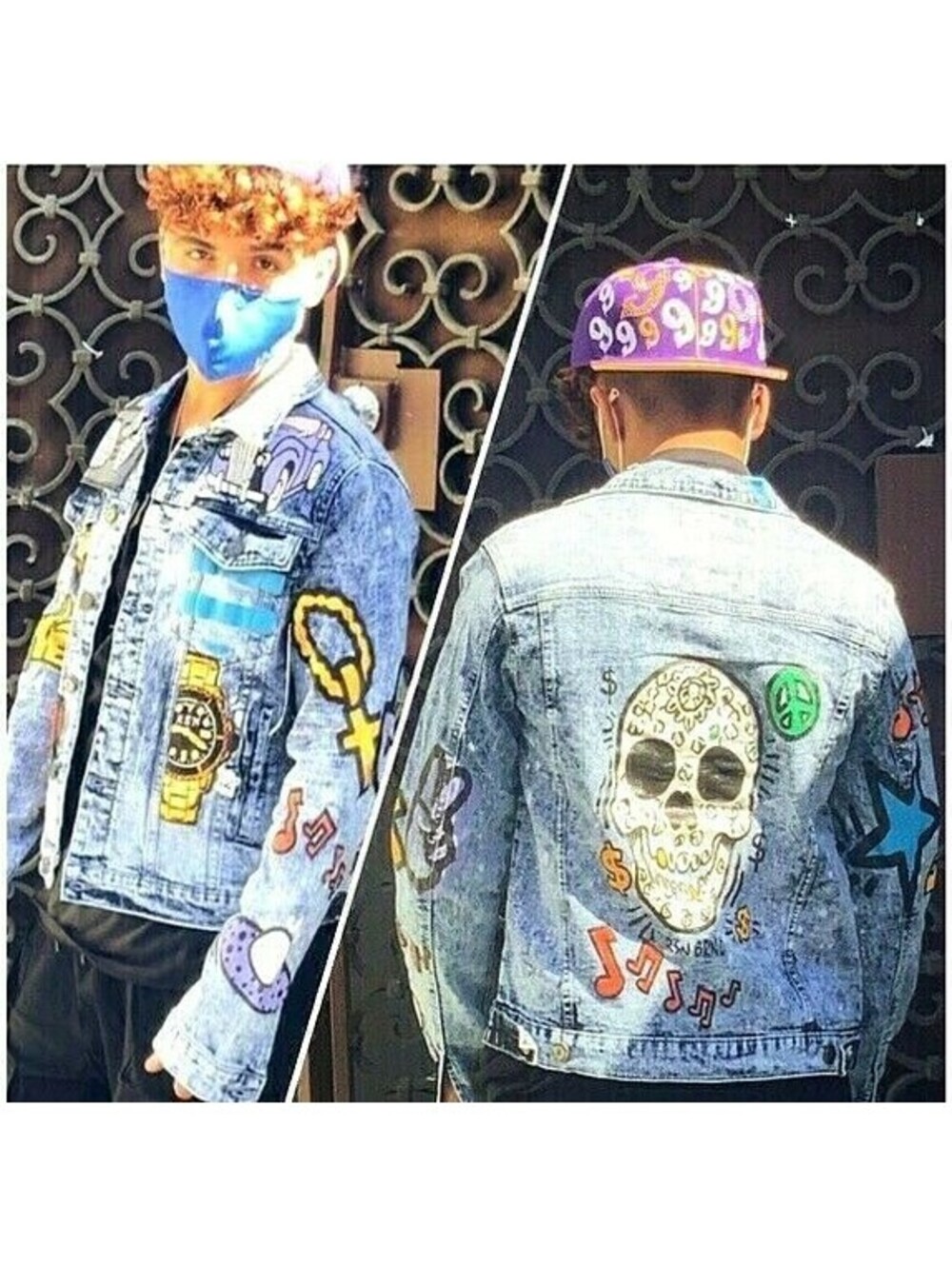 Men's Fashion Multicolor Stone Wash Denim Jacket